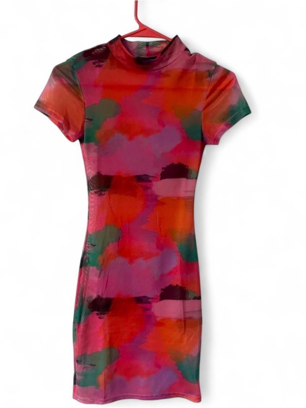 Vibrant Sheer Multicolor Women's Dress